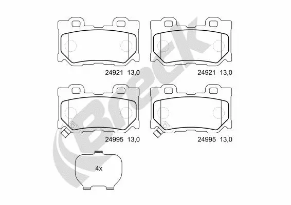 Brake Pad Set, disc brake (24995 00 554 00)