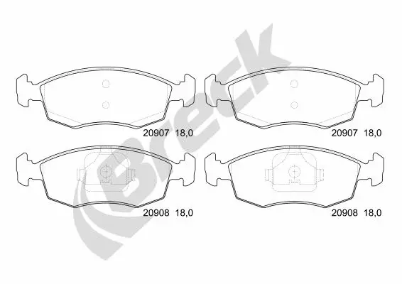 Brake Pad Set, disc brake (20908 00 702 00)