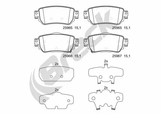Brake Pad Set, disc brake (25965 00 702 00)