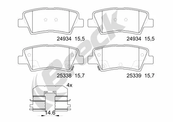 Brake Pad Set, disc brake (25337 00 702 00)