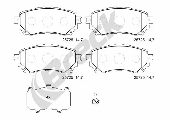Brake Pad Set, disc brake (25725 00 701 00)