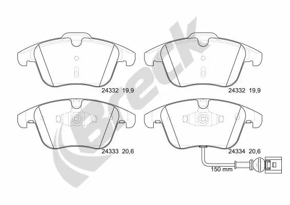 Brake Pad Set, disc brake (24333 00 701 10)