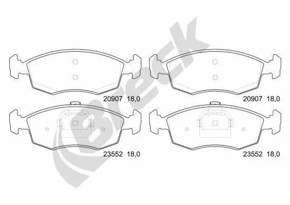 Brake Pad Set, disc brake (23552 00 702 00)