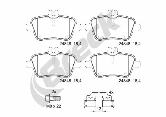 Brake Pad Set, disc brake (24848 00 704 00)