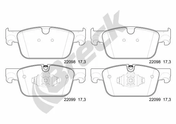 Brake Pad Set, disc brake (22098 00 551 00)