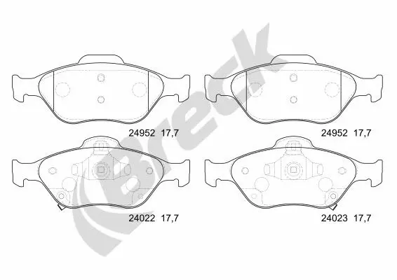 Brake Pad Set, disc brake (24952 00 702 00)