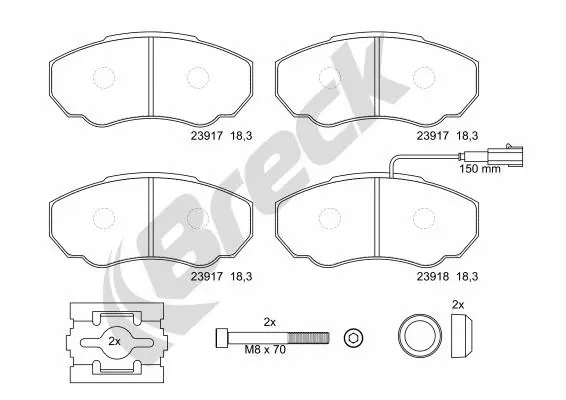 Brake Pad Set, disc brake (23917 00 703 10)