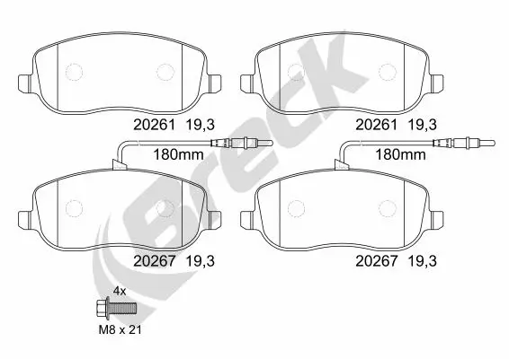 Brake Pad Set, disc brake (20261 00 701 00)