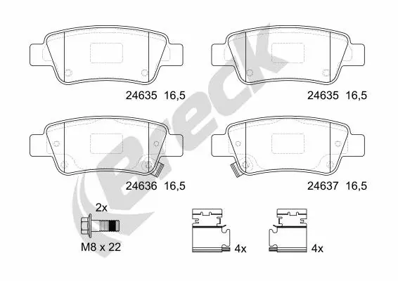 Brake Pad Set, disc brake (24635 00 704 00)