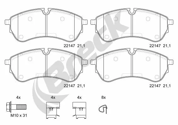 Brake Pad Set, disc brake (22147 00 703 00)