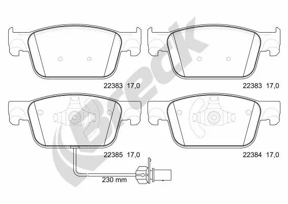 Brake Pad Set, disc brake (22383 00 551 00)