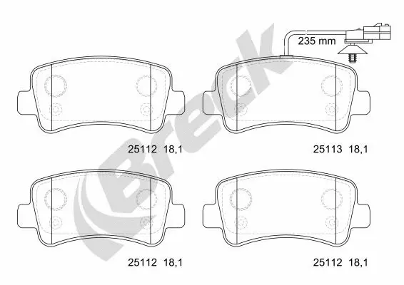 Brake Pad Set, disc brake (25112 00 703 10)