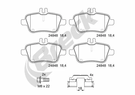 Brake Pad Set, disc brake (24848 00 704 10)
