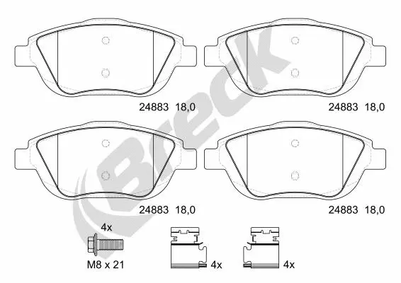 Brake Pad Set, disc brake (24883 00 702 00)