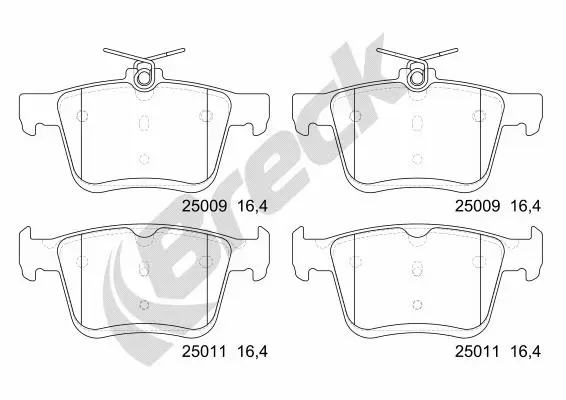 Brake Pad Set, disc brake (25009 00 704 00)