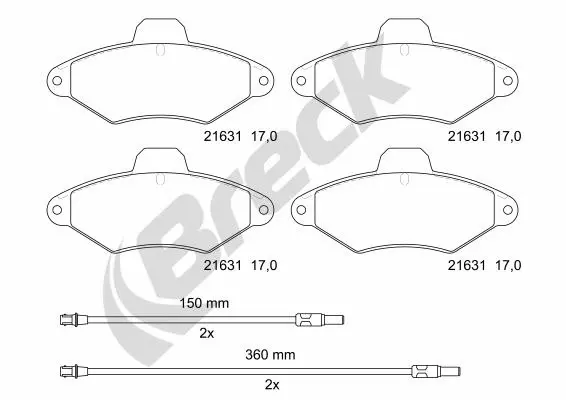 Brake Pad Set, disc brake (21631 00 701 10)