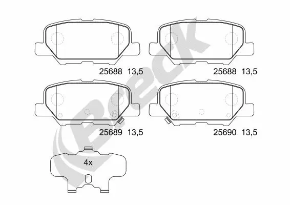 Brake Pad Set, disc brake (25688 00 702 00)