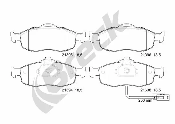 Brake Pad Set, disc brake (23071 00 701 10)