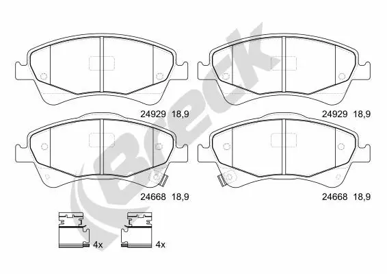 Brake Pad Set, disc brake (24668 00 701 00)