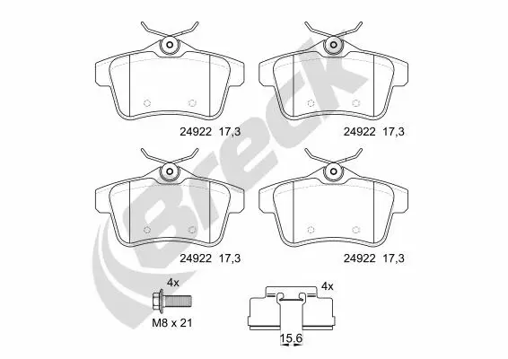 Brake Pad Set, disc brake (24922 00 704 00)