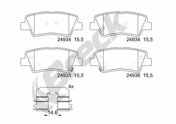 Brake Pad Set, disc brake (24934 00 702 00)