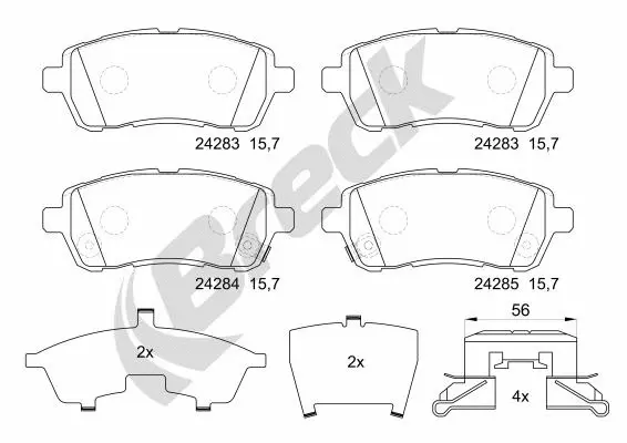 Brake Pad Set, disc brake (24283 00 702 10)