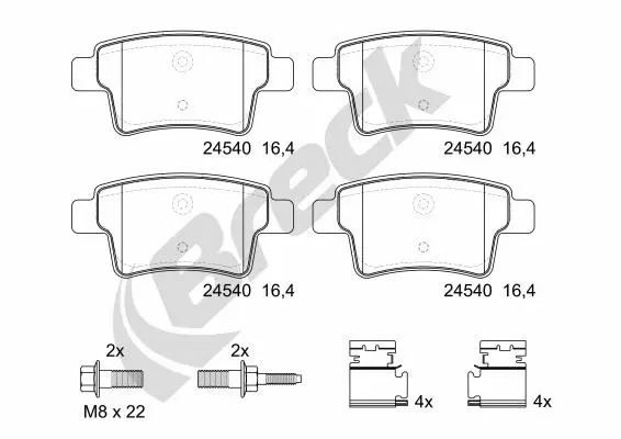 Brake Pad Set, disc brake (24540 00 704 00)
