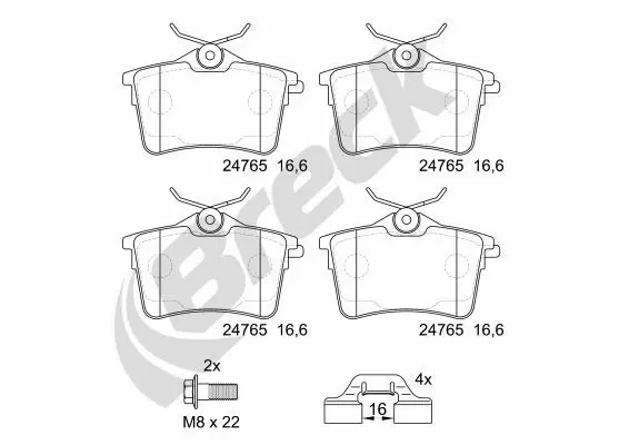 Brake Pad Set, disc brake (24765 00 704 00)