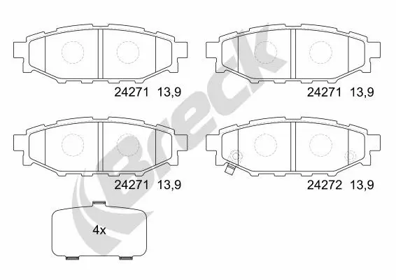 Brake Pad Set, disc brake (24271 00 702 10)