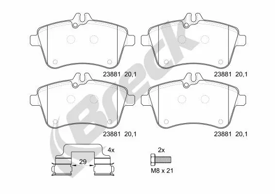 Brake Pad Set, disc brake (23881 00 701 10)