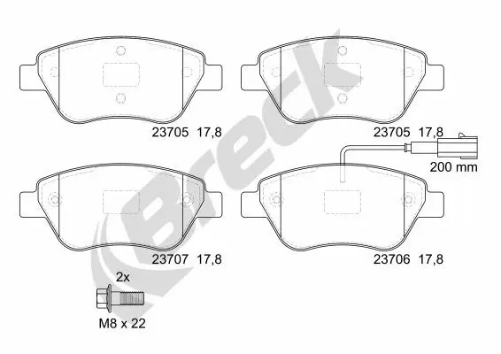 Brake Pad Set, disc brake (23705 00 701 10)