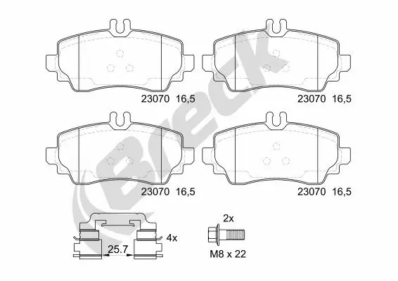 Brake Pad Set, disc brake (23070 00 701 20)