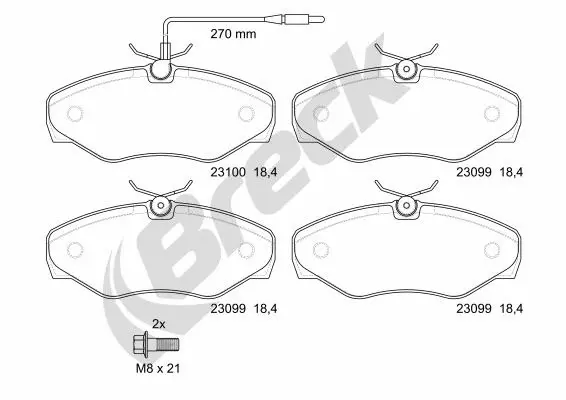 Brake Pad Set, disc brake (23099 00 703 10)