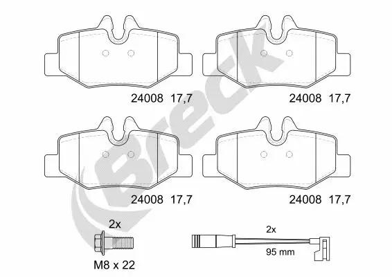 Brake Pad Set, disc brake (24008 00 703 00)