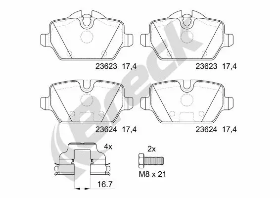 Brake Pad Set, disc brake (23623 00 704 00)