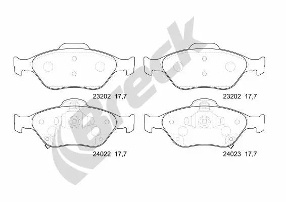Brake Pad Set, disc brake (24022 00 702 10)