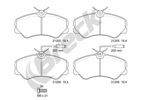 Brake Pad Set, disc brake (21205 00 703 10)