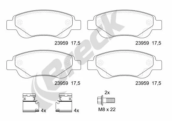 Brake Pad Set, disc brake (23959 00 702 00)