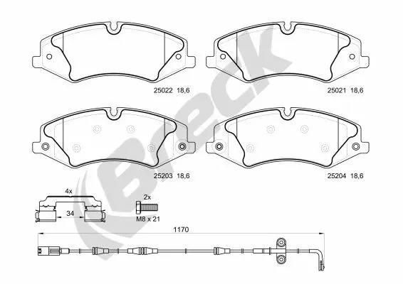 Brake Pad Set, disc brake (25022 00 553 00)