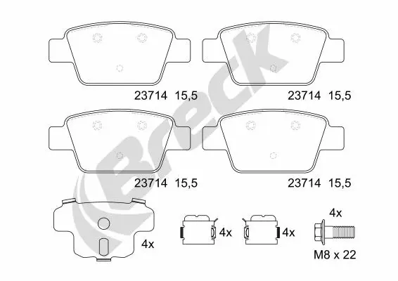 Brake Pad Set, disc brake (23714 00 704 00)