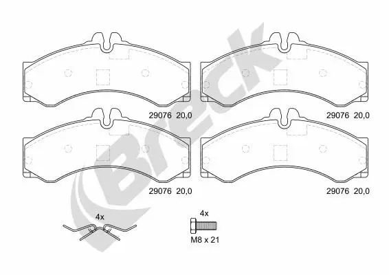 Brake Pad Set, disc brake (29076 00 703 10)