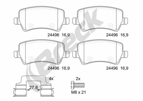 Brake Pad Set, disc brake (24496 00 702 10)