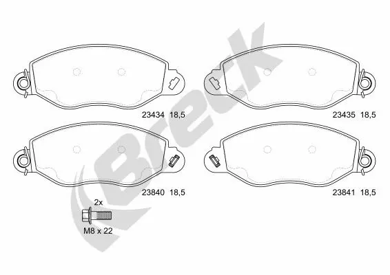 Brake Pad Set, disc brake (23434 00 703 10)