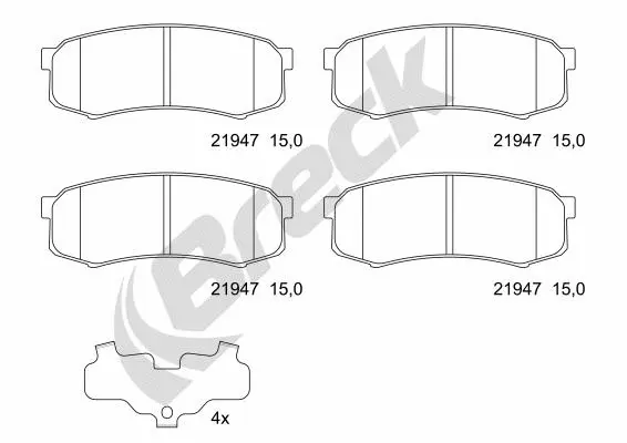 Brake Pad Set, disc brake (21947 00 702 00)