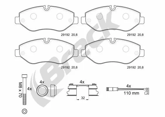 Brake Pad Set, disc brake (29192 00 703 00)