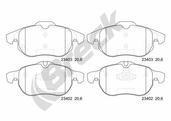 Brake Pad Set, disc brake (23402 00 701 00)