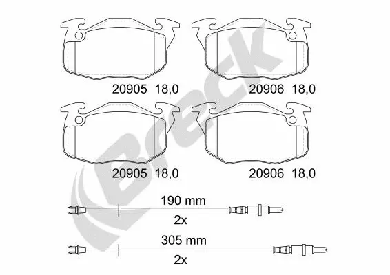 Brake Pad Set, disc brake (20906 00 702 10)