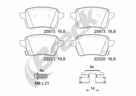 Brake Pad Set, disc brake (22220 00 704 00)