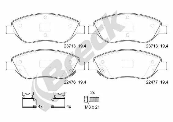 Brake Pad Set, disc brake (22476 00 701 00)