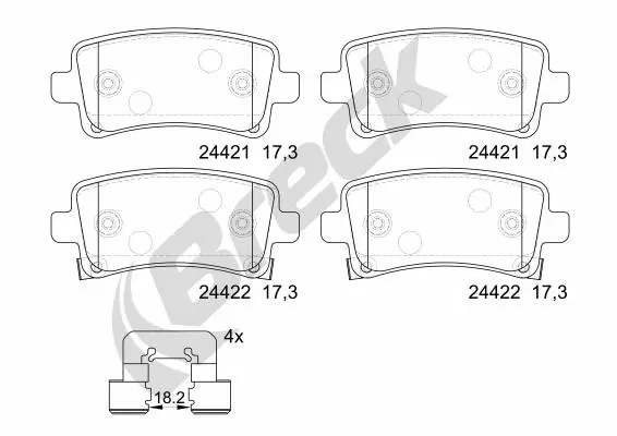Brake Pad Set, disc brake (24421 00 704 10)
